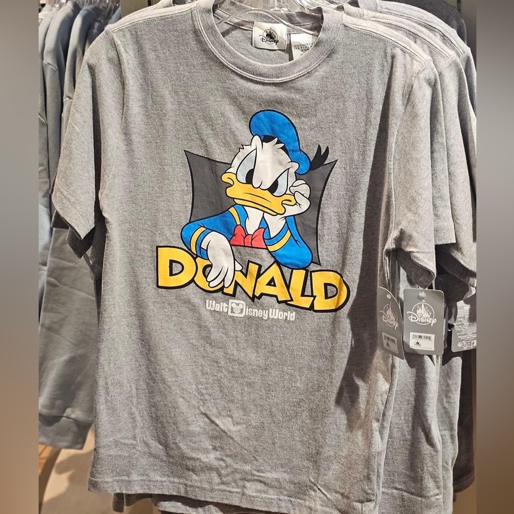 Disney Parks Grey Donald Duck Retro Adult Shirt SMALL. Worn once. Smoke,Pet Free